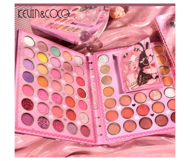 Set farduri 2 in 1 Kevin&Coco, paleta 62 nuante, mini paleta iluminator tip carte, rezistenta ridicata, 22 x 17 cm, 430 g, multicolor Set farduri 2 in 1 Kevin&Coco, paleta 62 nuante, mini paleta iluminator tip carte, rezistenta ridicata, 22 x 17 cm, 430 g, multicolor