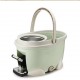 Set Galeata cu Pedala si Mop Rotativ 360°, Flippy, Cu Actiune Centrifuga x4, Pentru Uz Casnic, Maner din Otel Inoxidabil Telescopic, 2 Capte din Bumbac, 46x30x28 cm, Verde Matcha