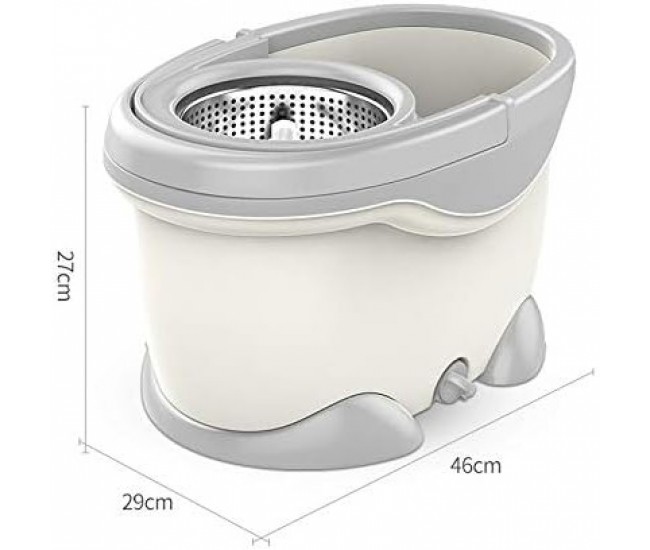 Set Galeata si Mop Rotativ 360°, Flippy, Cu Dubla Actiune Centrifuga, Pentru Uz Casnic, Maner din Otel Inoxidabil Telescopic, 2 Capte din Bumbac, 46x27x29 cm, Alb Set Galeata si Mop Rotativ 360°, Flippy, Cu Dubla Actiune Centrifuga, Pentru Uz Casnic, Maner din Otel Inoxidabil Telescopic, 2 Capte din Bumbac, 46x27x29 cm, Alb