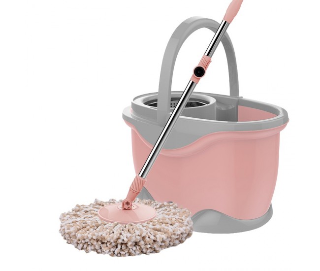 Set Galeata si Mop Rotativ 360°, Flippy, Cu Dubla Actiune Centrifuga, Pentru Uz Casnic, Maner din Otel Inoxidabil Telescopic, 2 Capte din Bumbac, 46x27x29 cm, Roz Set Galeata si Mop Rotativ 360°, Flippy, Cu Dubla Actiune Centrifuga, Pentru Uz Casnic, Maner din Otel Inoxidabil Telescopic, 2 Capte din Bumbac, 46x27x29 cm, Roz