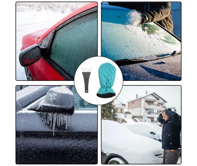 Set Manusa si Racleta pentru Zapada, Flippy, Impermeabila, Izolatie de Bumbac, 31 x 15 cm, Verde Set Manusa si Racleta pentru Zapada, Flippy, Impermeabila, Izolatie de Bumbac, 31 x 15 cm, Verde