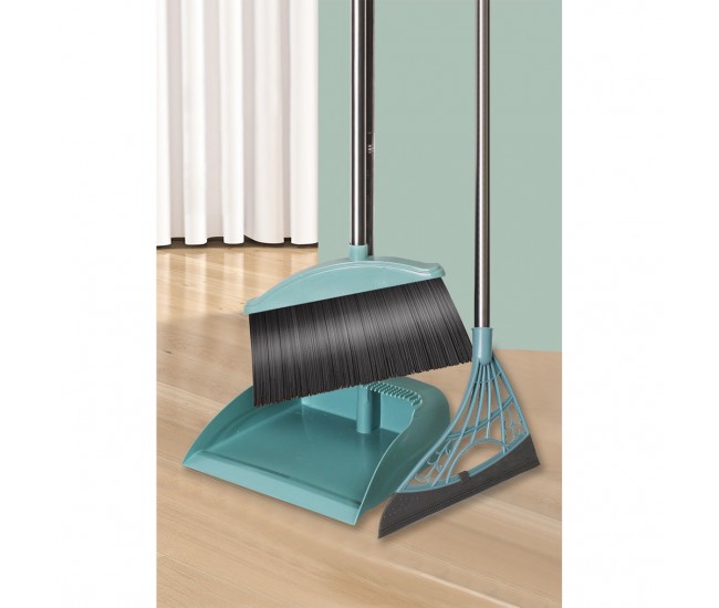 Set matura, faras cu coada si matura silicon, Flippy, Pentru uz casnic, Plastic/Otel, Albastru deschis, 90 x 72 x 100 cm Set matura, faras cu coada si matura silicon, Flippy, Pentru uz casnic, Plastic/Otel, Albastru deschis, 90 x 72 x 100 cm