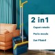 Set Matura si Faras cu Coada Flippy, cu Dinti de Pieptene pentru Curatare Matura, rotativ, pliabil, detasabil, Otel inoxidabil si Polipropilena, 99 x 30 cm Albastru