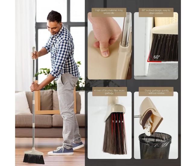 Set matura si faras cu coada, Flippy, Pentru uz casnic, Plastic/Otel, Maro/Bej, Depozitare verticala, 26x25.5x83 cm Set matura si faras cu coada, Flippy, Pentru uz casnic, Plastic/Otel, Maro/Bej, Depozitare verticala, 26x25.5x83 cm