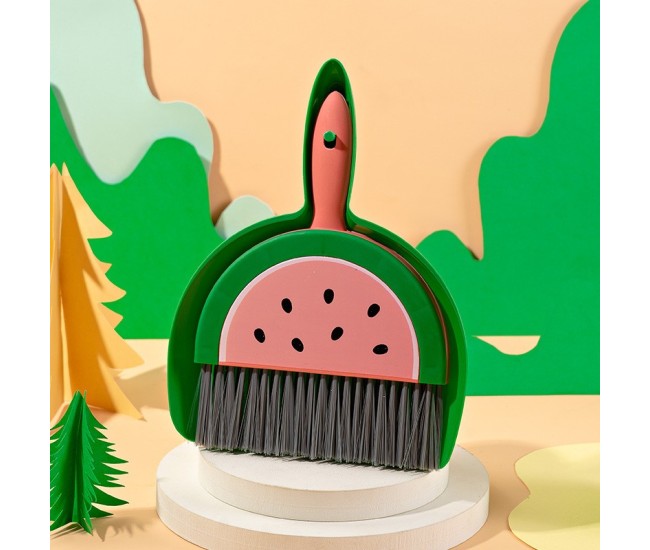 Set Mini Matura si Faras, Flippy, LITTLE CLEANER, Uz Casnic, pentru Birou, Bucatarie, Casa, Model Pepene Verde, 23 x 18 cm Roz-Verde