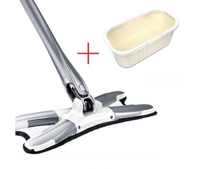 Set Mop Plat + Galeata, Flippy, cu Sistem de Stoargere, Lungime Telescopica 140 cm, Argintiu/Galben Set Mop Plat + Galeata, Flippy, cu Sistem de Stoargere, Lungime Telescopica 140 cm, Argintiu/Galben