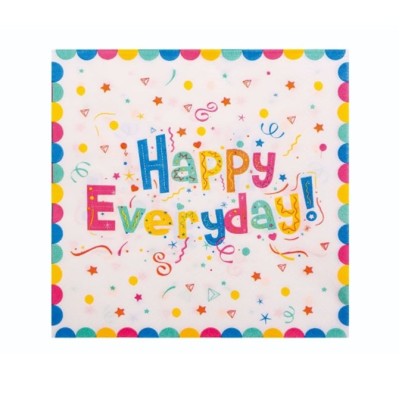 Set 20 Servetele de Masa, Flippy, din Hartie, 33 x 33 cm, Model Happy Everyday, Multicolor Set 20 Servetele de Masa, Flippy, din Hartie, 33 x 33 cm, Model Happy Everyday, Multicolor