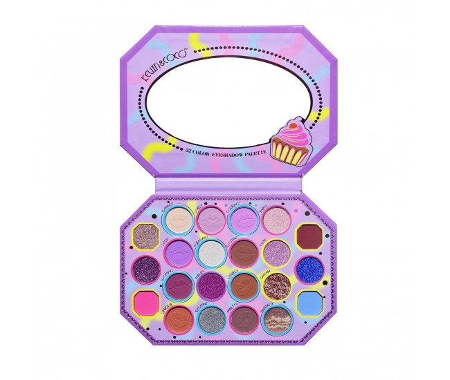 Paleta de Machiaj, KEVIN & COCO, Violet Ice Cream, Fard de Pleoape, 22 culori, 19 x 13.7 x 1.3 cm Paleta de Machiaj, KEVIN & COCO, Violet Ice Cream, Fard de Pleoape, 22 culori, 19 x 13.7 x 1.3 cm