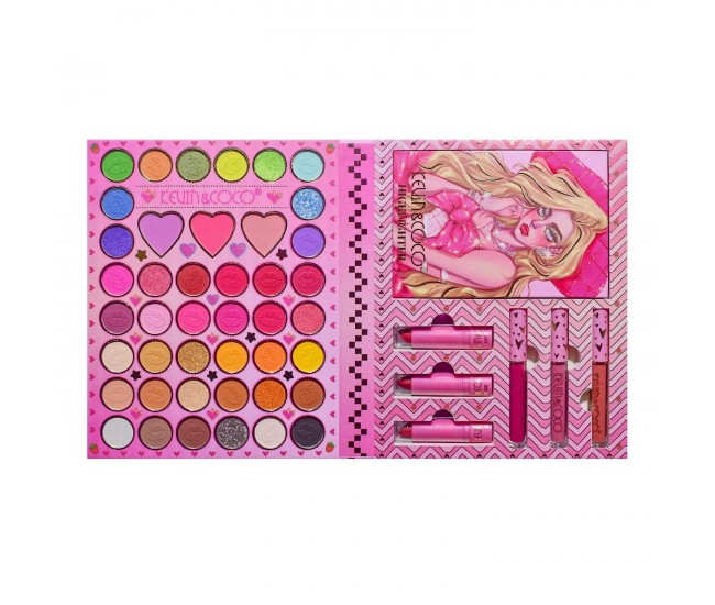 Set 8 Produse de Machiaj, KEVIN & COCO, Butterfly Dream Girl, 49 de culori, 24.7 x 19.7 x 2.7 cm Set 8 Produse de Machiaj, KEVIN & COCO, Butterfly Dream Girl, 49 de culori, 24.7 x 19.7 x 2.7 cm