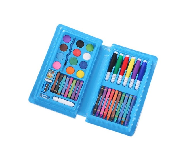 Set 42 Piese de Pictura si Desen, Flippy, Tip Penar, Model Elefant, 24.3 x 13 x 3 cm, Albastru