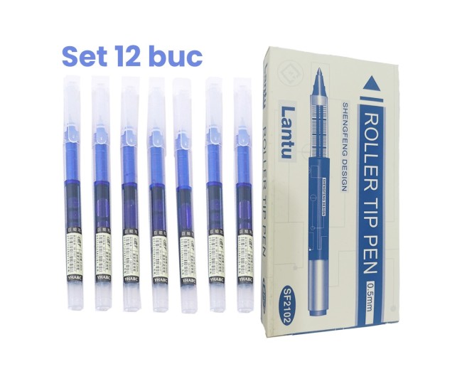 Set Pixuri Profesionale cu Bila, Flippy, pe Baza de Apa Set 12 bucati, Varf Ascutit de 0.5 mm, Pentru Scoala sau Birou, Albastru Set Pixuri Profesionale cu Bila, Flippy, pe Baza de Apa Set 12 bucati, Varf Ascutit de 0.5 mm, Pentru Scoala sau Birou, Albastru
