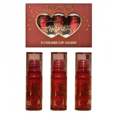 Set Rujuri de Buze Mate, KEVIN & COCO, Be Mine 3 Culori, Lip-Gloss, 11 x 7.3 x 2.7cm, Roz, Varianta A