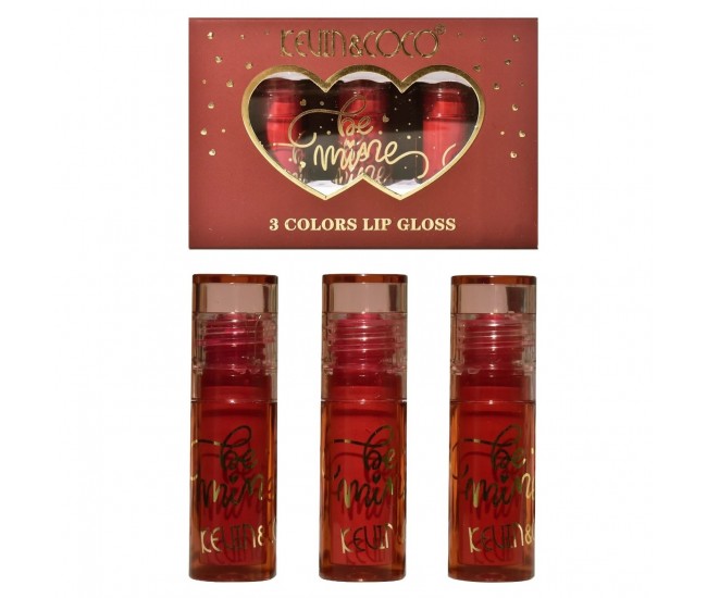 Set Rujuri de Buze Mate, KEVIN & COCO, Be Mine 3 Culori, Lip-Gloss, 11 x 7.3 x 2.7cm, Roz, Varianta A Set Rujuri de Buze Mate, KEVIN & COCO, Be Mine 3 Culori, Lip-Gloss, 11 x 7.3 x 2.7cm, Roz, Varianta A