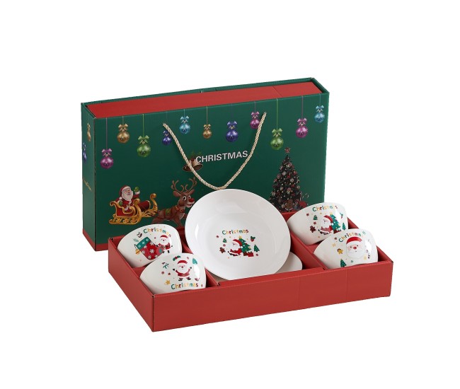 Set Vesela Festiva, Flippy, Tema Craciun, 4 x Boluri 300 ml, 2 x Farfurii 18 x 3.4 cm, din Ceramica, Model 2, Multicolor Set Vesela Festiva, Flippy, Tema Craciun, 4 x Boluri 300 ml, 2 x Farfurii 18 x 3.4 cm, din Ceramica, Model 2, Multicolor