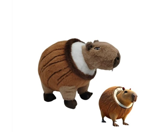 Jucarie Moale de Plus Italian Brainrot, Flippy, cu Agatatoare, Model Capybara, Jucarie Moale pentru Copii, 25 x 17 cm, Maro Jucarie Moale de Plus Italian Brainrot, Flippy, cu Agatatoare, Model Capybara, Jucarie Moale pentru Copii, 25 x 17 cm, Maro