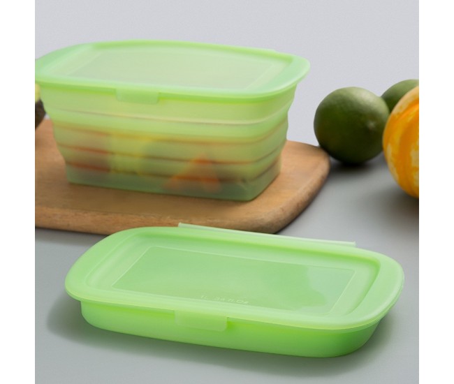 Caserola din silicon pliabila, Flippy, 1L, Verde