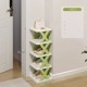 Organizator de Pantofi, Flippy, 5 Straturi, din ABS, Suport Modular, 65.5 x 24 x 26 cm, Alb/Verde