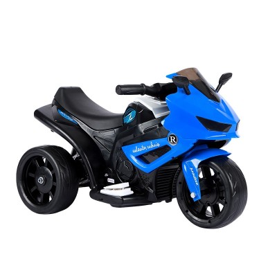 Motocicletă Electrică cu 3 Roti, Flippy, Acumulator Încarcare, Anti-Rasturnare, Lumini, Sunete, Off-Road, Baterie 6V 4.5Ah, Telecomanda, 66x34x43cm, Albastru