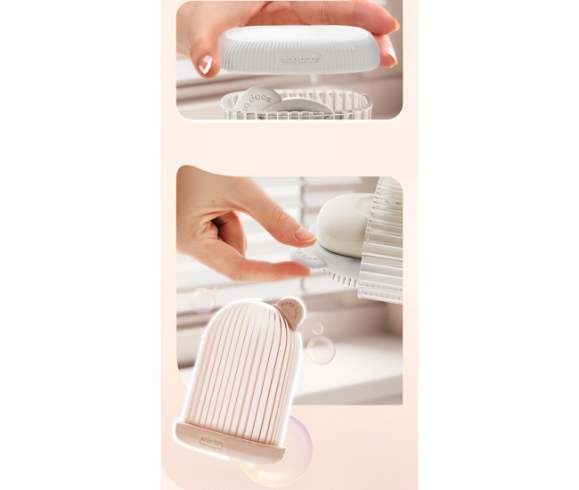 Sapuniera de Calatorie, Flippy, Suport pentru Sapun cu Scurgere a Apei, Recipient cu Capac Depozitare, Savoniera pentru Baie, 12.6x6.1x8.4cm, Roz Sapuniera de Calatorie, Flippy, Suport pentru Sapun cu Scurgere a Apei, Recipient cu Capac Depozitare, Savoniera pentru Baie, 12.6x6.1x8.4cm, Roz