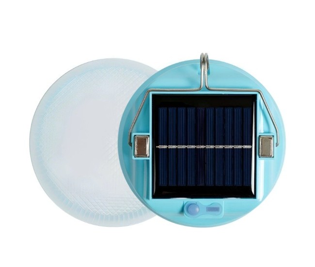 Lama Solara, Flippy, 2in1, Incarcare Solara/USB, LED, din Plastic, 3 Trepte de Intensitate, 100 W, 5V, 13 x 13 x 7 cm, Albastru