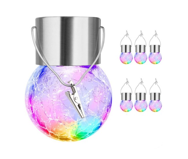 Lampa Solara Flippy, LED, Tip Candelabru Mic, Cu Bila Din Sticla Crapata, Exterioara, Impermeabila, Iluminare 6-12 H, Multicolor Lampa Solara Flippy, LED, Tip Candelabru Mic, Cu Bila Din Sticla Crapata, Exterioara, Impermeabila, Iluminare 6-12 H, Multicolor