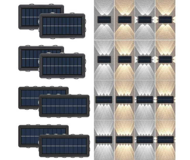 Lampa Solara, Flippy, 8+4 LED, Lumina Calda, din ABS+PC, 19 x 9.5 cm, IP65, Negru Lampa Solara, Flippy, 8+4 LED, Lumina Calda, din ABS+PC, 19 x 9.5 cm, IP65, Negru