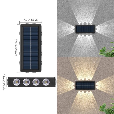 Lampa Solara, Flippy, 8+4 LED, Lumina Calda, din ABS+PC, 19 x 9.5 cm, IP65, Negru
