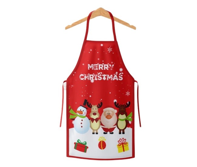 Sort de Bucatarie Decorativ, Flippy, Tema Craciun, 50 x 70 cm, Model Merry Christmas, din Poliester, Rosu