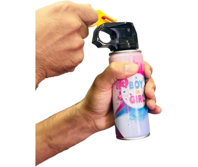 Spray Gender Reveal, Flippy, 260 ml, din Amidon de Porumb, Dezvaluire Gen Bebelusi, Albastru