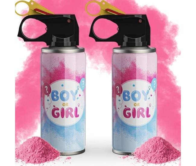 Spray Gender Reveal, Flippy, 260 ml, din Amidon de Porumb, Dezvaluire Gen Bebelusi, Roz