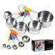 Set 10 Piese de Masurare, Flippy, 5 Linguri Gradate + 5 Cesti Gradate, Otel Inoxidabil + Silicon, 19 x 8 x 9 cm, Multicolor Set 10 Piese de Masurare, Flippy, 5 Linguri Gradate + 5 Cesti Gradate, Otel Inoxidabil + Silicon, 19 x 8 x 9 cm, Multicolor