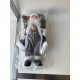 Jucarie decorativa, Flippy, Mos Craciun , standard, lana, tesatura de plus, poliester, 30 cm inaltime, interior/exterior, Gri Alb