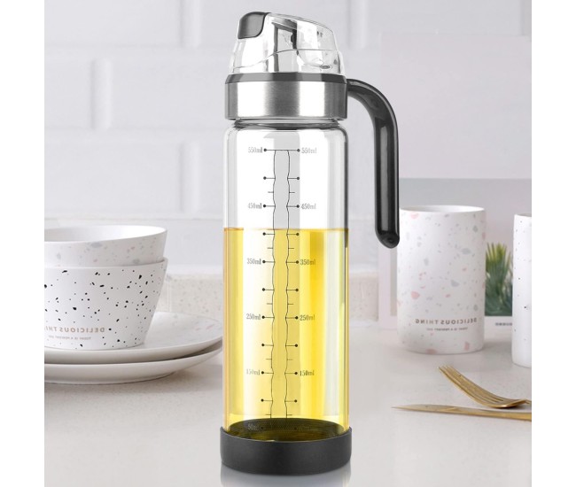 Sticla de ulei etansa cu deschidere inchidere, Flippy, Dispenser de ulei de bucatarie, Sos de soia, Otet, 500 ml, Transparent Sticla de ulei etansa cu deschidere inchidere, Flippy, Dispenser de ulei de bucatarie, Sos de soia, Otet, 500 ml, Transparent