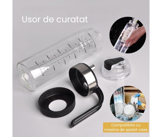 Sticla de ulei etansa cu deschidere inchidere, Flippy, Dispenser de ulei de bucatarie, Sos de soia, Otet, 500 ml, Transparent Sticla de ulei etansa cu deschidere inchidere, Flippy, Dispenser de ulei de bucatarie, Sos de soia, Otet, 500 ml, Transparent