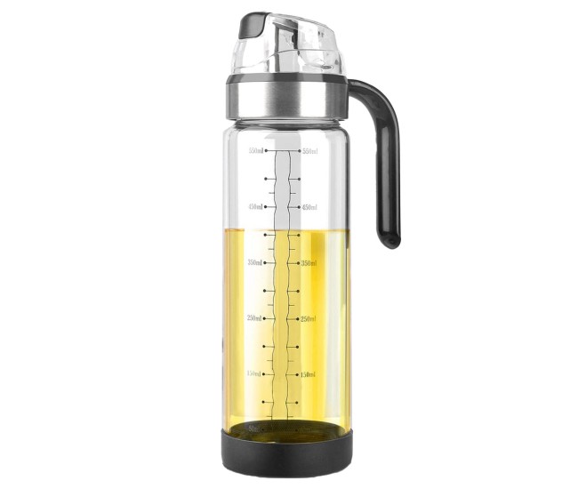 Sticla de ulei etansa cu deschidere inchidere, Flippy, Dispenser de ulei de bucatarie, Sos de soia, Otet, 500 ml, Transparent Sticla de ulei etansa cu deschidere inchidere, Flippy, Dispenser de ulei de bucatarie, Sos de soia, Otet, 500 ml, Transparent