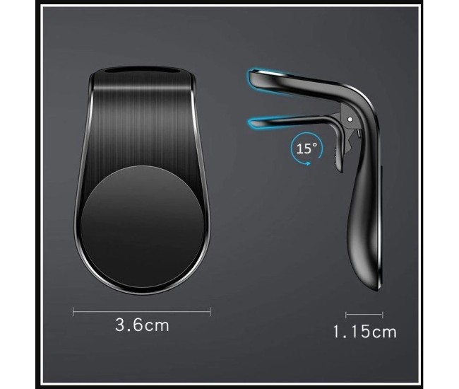 Suport auto Flippy, cu magneti puternici neodim, pentru telefon, tableta, gps, cu prindere pe grila de ventilatie, Negru Suport auto Flippy, cu magneti puternici neodim, pentru telefon, tableta, gps, cu prindere pe grila de ventilatie, Negru