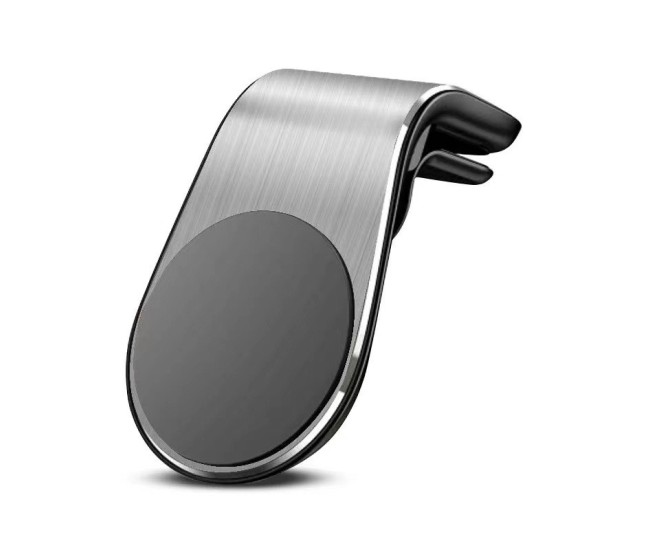 Suport de Telefon, Flippy, pentru Ventilatie, din ABS si Magnet, 3.8 x 3.7 x 6.2 cm, Universala, Argintiu