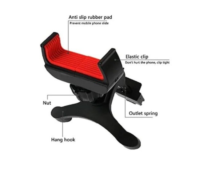 Suport auto pentru telefon BK017- Flippy, Negru Suport auto pentru telefon BK017- Flippy, Negru