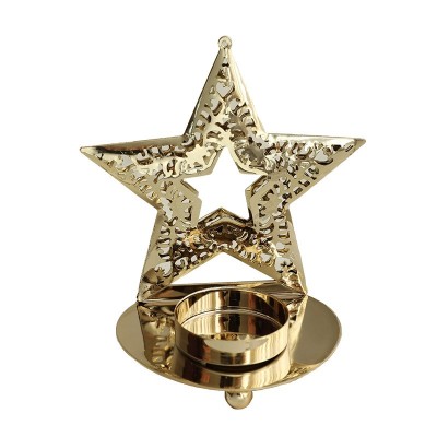 Suport Decorativ pentru Lumanare de Craciun, Flippy, Model Stea Aurie din Art Metal, pentru Masa fara Agatare, 12 x 11 x 7.2 cm, Auriu Suport Decorativ pentru Lumanare de Craciun, Flippy, Model Stea Aurie din Art Metal, pentru Masa fara Agatare, 12 x 11 x 7.2 cm, Auriu