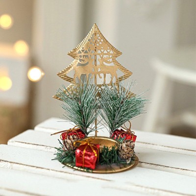 Suport Decorativ pentru Lumanare de Craciun, Flippy, Ornament pentru Lumanare pe Masa, Model Brad cu Reni si Crengute de Brad, din Art Metal, fara Lumanare 13 x 8.3 cm, Auriu Suport Decorativ pentru Lumanare de Craciun, Flippy, Ornament pentru Lumanare pe Masa, Model Brad cu Reni si Crengute de Brad, din Art Metal, fara Lumanare 13 x 8.3 cm, Auriu