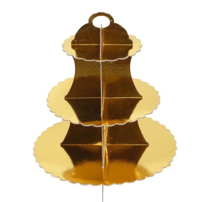 Suport Etajat pentru Prajituri, Flippy, cu Tematica Aniversare, 3 Nivele, Model 11, Auriu Suport Etajat pentru Prajituri, Flippy, cu Tematica Aniversare, 3 Nivele, Model 11, Auriu