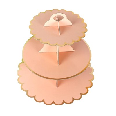 Suport Etajat pentru Prajituri, Flippy, cu Tematica Aniversare, 3 Nivele, Model 8, Roz Suport Etajat pentru Prajituri, Flippy, cu Tematica Aniversare, 3 Nivele, Model 8, Roz