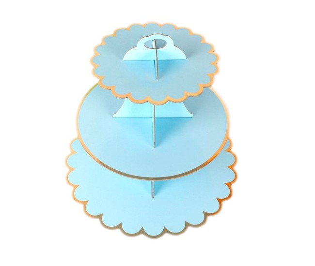 Suport Etajat pentru Prajituri, Flippy, cu Tematica Aniversare, 3 Nivele, Model 9, Albastru Suport Etajat pentru Prajituri, Flippy, cu Tematica Aniversare, 3 Nivele, Model 9, Albastru