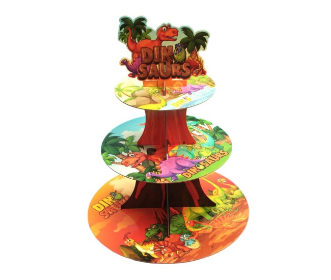 Suport Etajat pentru Prajituri, Flippy, cu Tematica Dinozauri, 3 Nivele, Model 5 Multicolor Suport Etajat pentru Prajituri, Flippy, cu Tematica Dinozauri, 3 Nivele, Model 5 Multicolor
