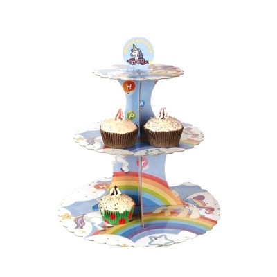Suport Etajat pentru Prajituri, Flippy, cu Tematica Unicorni si Curcubee, 3 Nivele, Model 4, Multicolor Suport Etajat pentru Prajituri, Flippy, cu Tematica Unicorni si Curcubee, 3 Nivele, Model 4, Multicolor