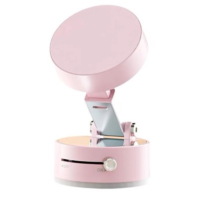 Suport magnetic Flippy pentru  telefon, pliabil si retractabil pe ambele parti, pentru toate telefoanele mobile, roz