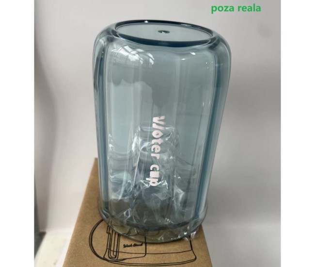 Suport Multifunctional 2 in 1, Pahar si Suport pentru Periuta de Dinti, Flippy, Plastic, Dimensiune: 10.4 x 7.3 x 7.3 cm, Albastru