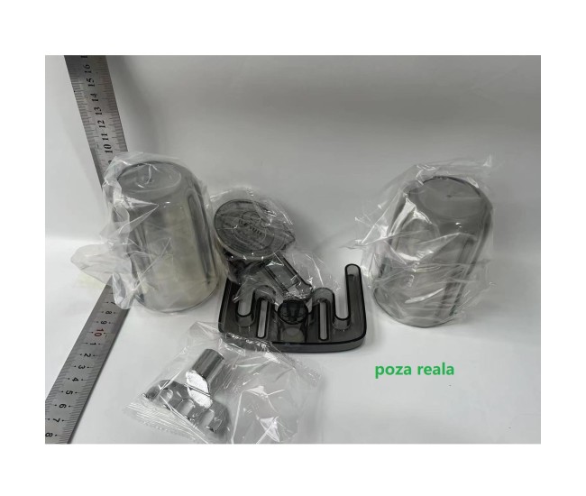 Suport Multifunctional Dublu, Pahar si Suport pentru Periuta de Dinti, Flippy, Plastic, 11 cm x 11.5 cm, Gri Suport Multifunctional Dublu, Pahar si Suport pentru Periuta de Dinti, Flippy, Plastic, 11 cm x 11.5 cm, Gri