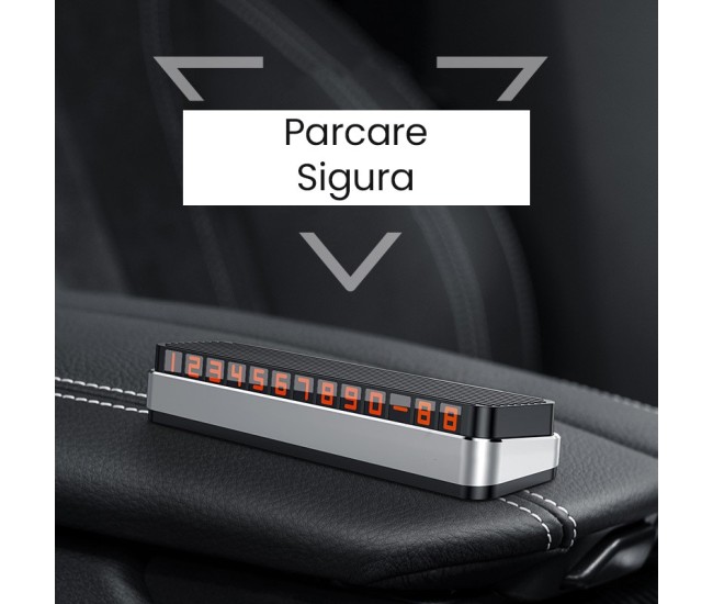 Suport Numar de Telefon pentru Parcare Auto, Flippy, Suport pentru Numarul de telefon, Pop-Up pentru Ascundere, Banda Adeziva Inclusa, 150 x 52 x 60 mm, Cifre Rosii, Space Gray Suport Numar de Telefon pentru Parcare Auto, Flippy, Suport pentru Numarul de telefon, Pop-Up pentru Ascundere, Banda Adeziva Inclusa, 150 x 52 x 60 mm, Cifre Rosii, Space Gray