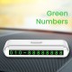 Suport Numar de Telefon pentru Parcare Auto, Flippy, Suport pentru Numarul detelefon, Banda glisanta pentru Ascundere, Banda Adeziva Inclusa, 120 x 48 x 24 mm, Cifre Verzi, Alb